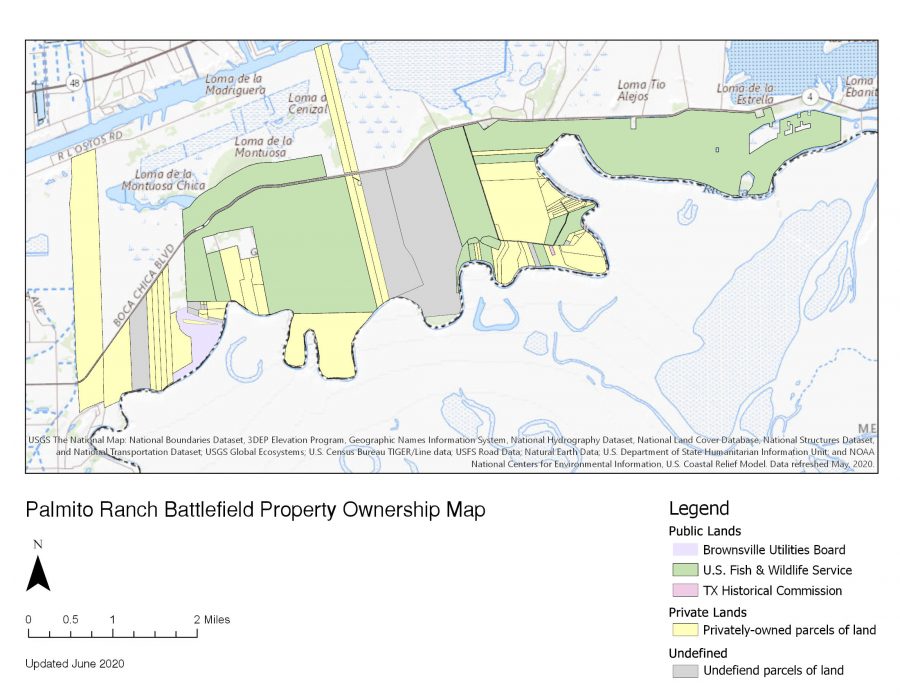 Palmito Ranch Battlefield parcel ownership map.